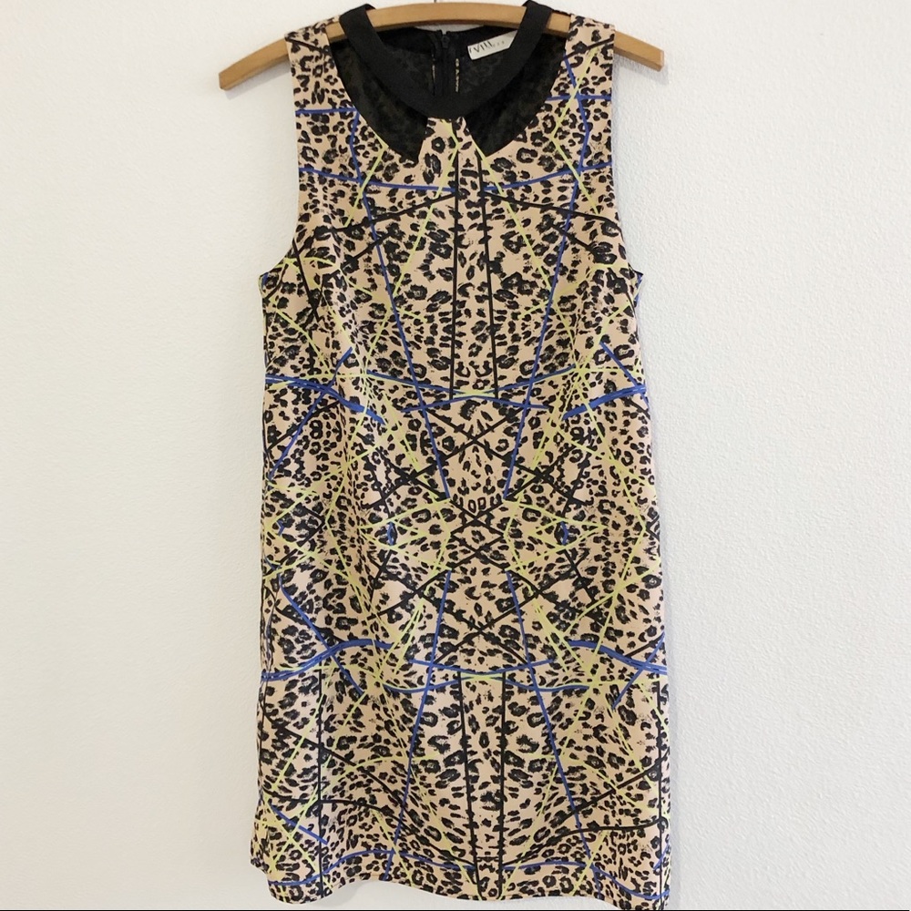 Lush Cut Out Cheetah Abstract Dress Women’s Small